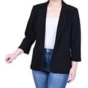 NWT NY COLLECTION Women's 3/4 Sleeve Stretch Crepe Jacket Size SP